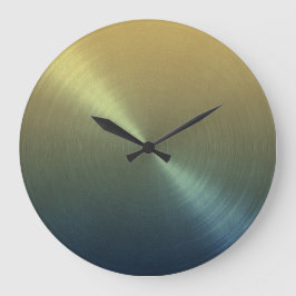 Grande Horloge Ronde Élégant dégradé bleu à or Ombre