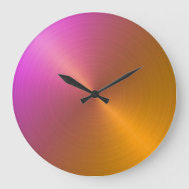 Grande Horloge Ronde Élégant dégradé orange à rose ombre