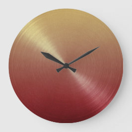 Grande Horloge Ronde Élégant dégradé rouge à or Ombre