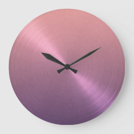Grande Horloge Ronde Élégant dégradé violet à rose ombre