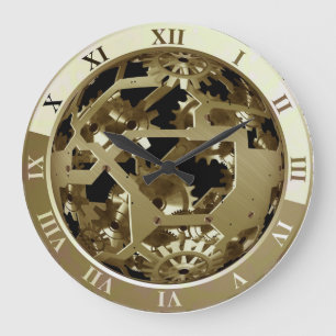 Grande Horloge Ronde Élégant et attractif Rouages d'Horloge Imprimés