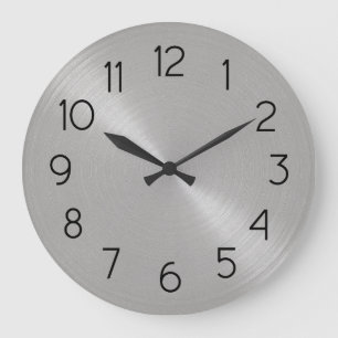 Grande Horloge Ronde Élégant look en acier inoxydable