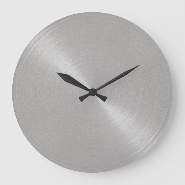 Grande Horloge Ronde Élégant look en acier inoxydable (Recto)