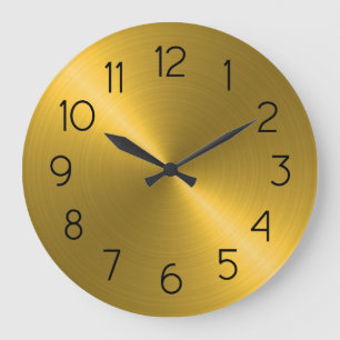 Grande Horloge Ronde Élégant Mouton d'or