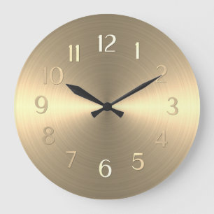 Grande Horloge Ronde Élégant Mouton d'or