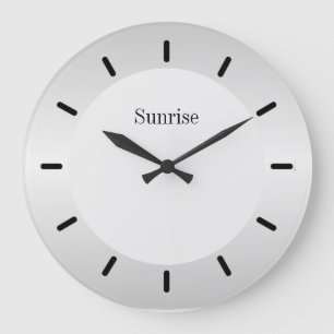 Grande Horloge Ronde Élégant nuances de couleur argentée moderne et noi