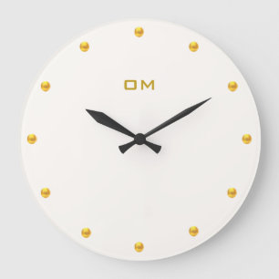 Grande Horloge Ronde Élégant or et ivoire