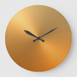 Grande Horloge Ronde Élégant orange à or Ombre dégradant
