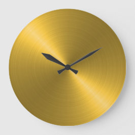 Grande Horloge Ronde Élégant Reflet Doré