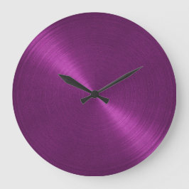 Grande Horloge Ronde Élégant Reflet Violet