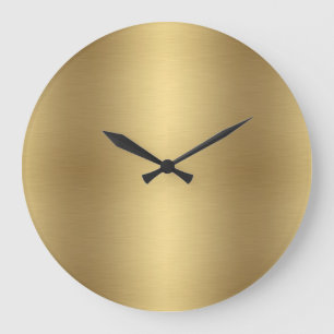 Grande Horloge Ronde Élégant solide métal vieil or