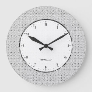 Grande Horloge Ronde Elégante Parties scintillant Blanche Rétro Et Étin