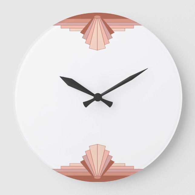 Grande Horloge Ronde Éléments Art déco en or rose01 (Recto)