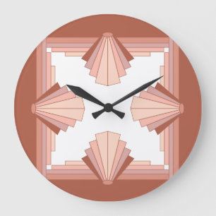 Grande Horloge Ronde éléments Art déco en or rose04