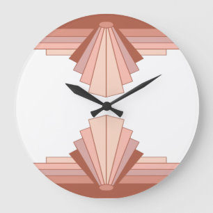 Grande Horloge Ronde Éléments Art déco en or rose05