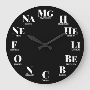 Grande Horloge Ronde Eléments chimiques amusants Nerdy