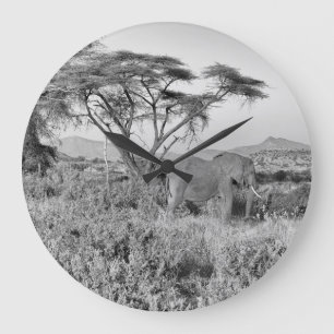 Grande Horloge Ronde Eléphant à Samburu