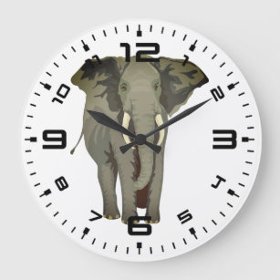 Grande Horloge Ronde Elephant Wall