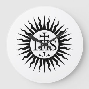 Grande Horloge Ronde Emblème de la Compagnie de Jésus Monogramme