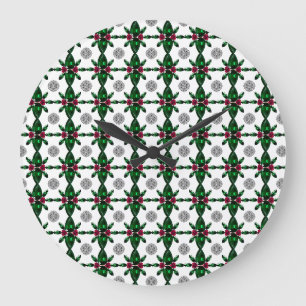 Grande Horloge Ronde Emerald Ruby Diamond Gemstone Art Rouge Vert