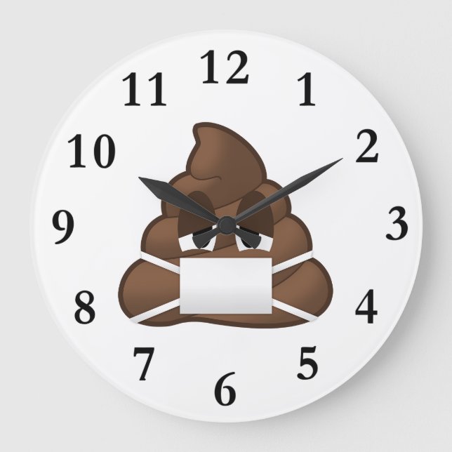 Grande Horloge Ronde Emoji Pot Masque Malade (Recto)