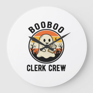 Grande Horloge Ronde Employé d'Halloween BooBoo Équipage de fantôme Vin