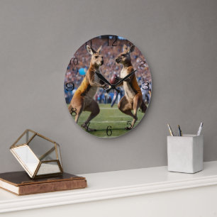 Grande Horloge Ronde "En action : Kangaroos joue aux règles australienn