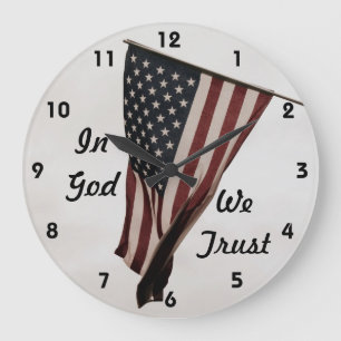 Grande Horloge Ronde En Dieu, nous faisons confiance au drapeau améric