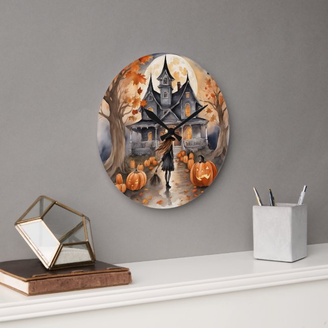 Grande Horloge Ronde En tête de la façon dont sorcière IA généré (Bureau)
