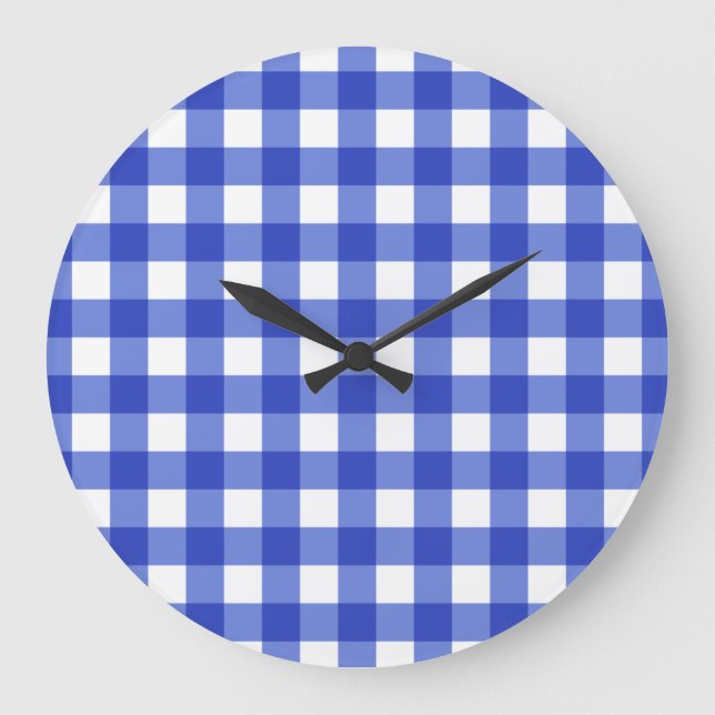 Grande Horloge Ronde En vichy bleue (Recto)
