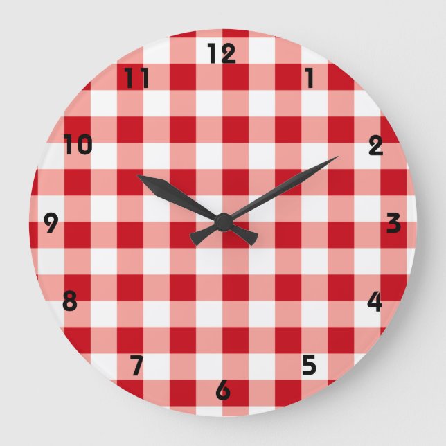 Grande Horloge Ronde En vichy rouge (Recto)