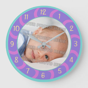 Grande Horloge Ronde Enfants et bébé sur mesure