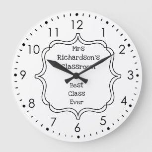 Grande Horloge Ronde Enseignant de classe en papier d'accompagnement am