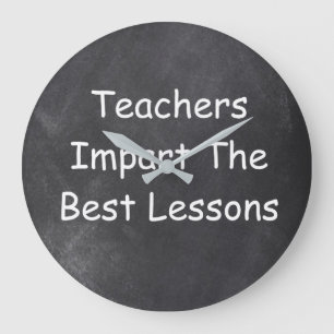Grande Horloge Ronde Enseignants Meilleures leçons Chalkboard Design Id