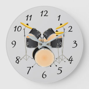 Grande Horloge Ronde Ensemble Animé de tambour
