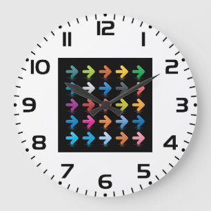 Grande Horloge Ronde Ensemble de flèches brillantes, pointeurs directio