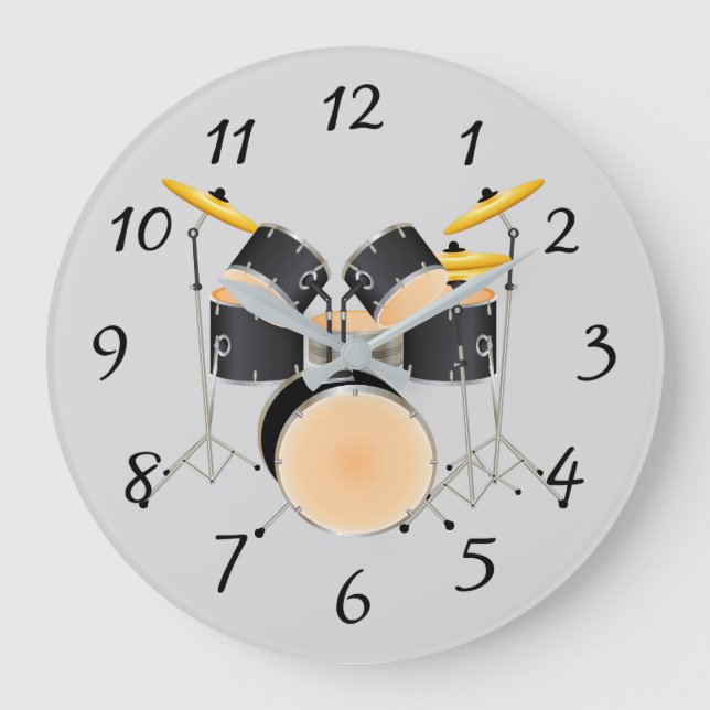 Grande Horloge Ronde Ensemble de tambours Animés (Recto)