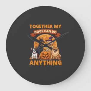 Grande Horloge Ronde Ensemble Les Chiens Peuvent Faire N'importe Quoi H