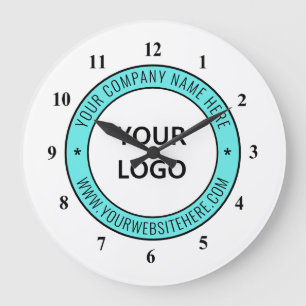 Grande Horloge Ronde Entreprise de tampon personnalisé avec logo d'affa