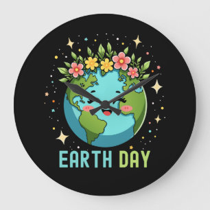 Grande Horloge Ronde Environnement jour des terres Terre mignonne Avec 
