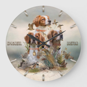 Grande Horloge Ronde Épagneul breton, Passion pour les oiseaux