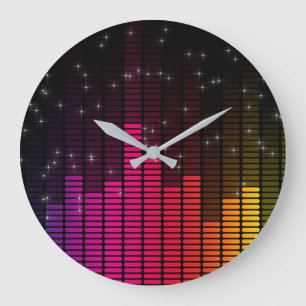 Grande Horloge Ronde Equalizer Disco Lights volume de musique