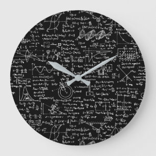 Grande Horloge Ronde Équations de physique sur //noir