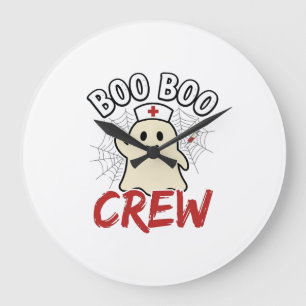 Grande Horloge Ronde Équipage Boo Boo Halloween Infirmière Fantôme Desi