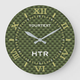 Grande Horloge Ronde Équipe cycliste Olive Green Carbon