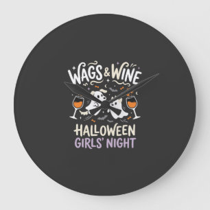 Grande Horloge Ronde Équipe de fantômes de chien d'Halloween