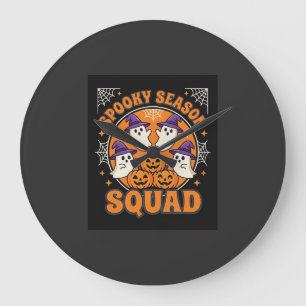 Grande Horloge Ronde Équipe de la saison effrayante d'Halloween Design 