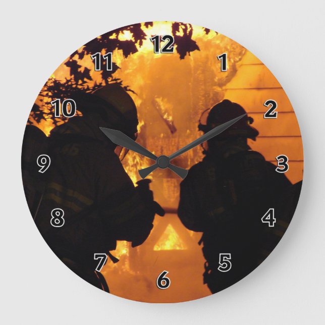 Grande Horloge Ronde Équipe de sapeur-pompier (Recto)