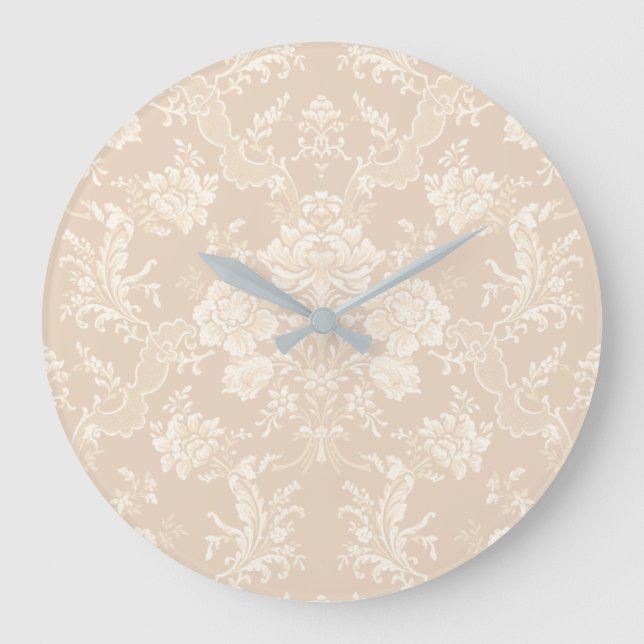 Grande Horloge Ronde Équipe romaine de Floral Damask (Recto)