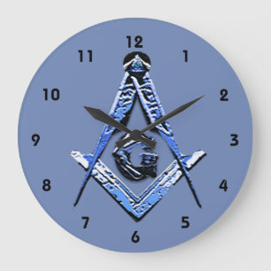 Grande Horloge Ronde Esprit maçonnique (bleu)